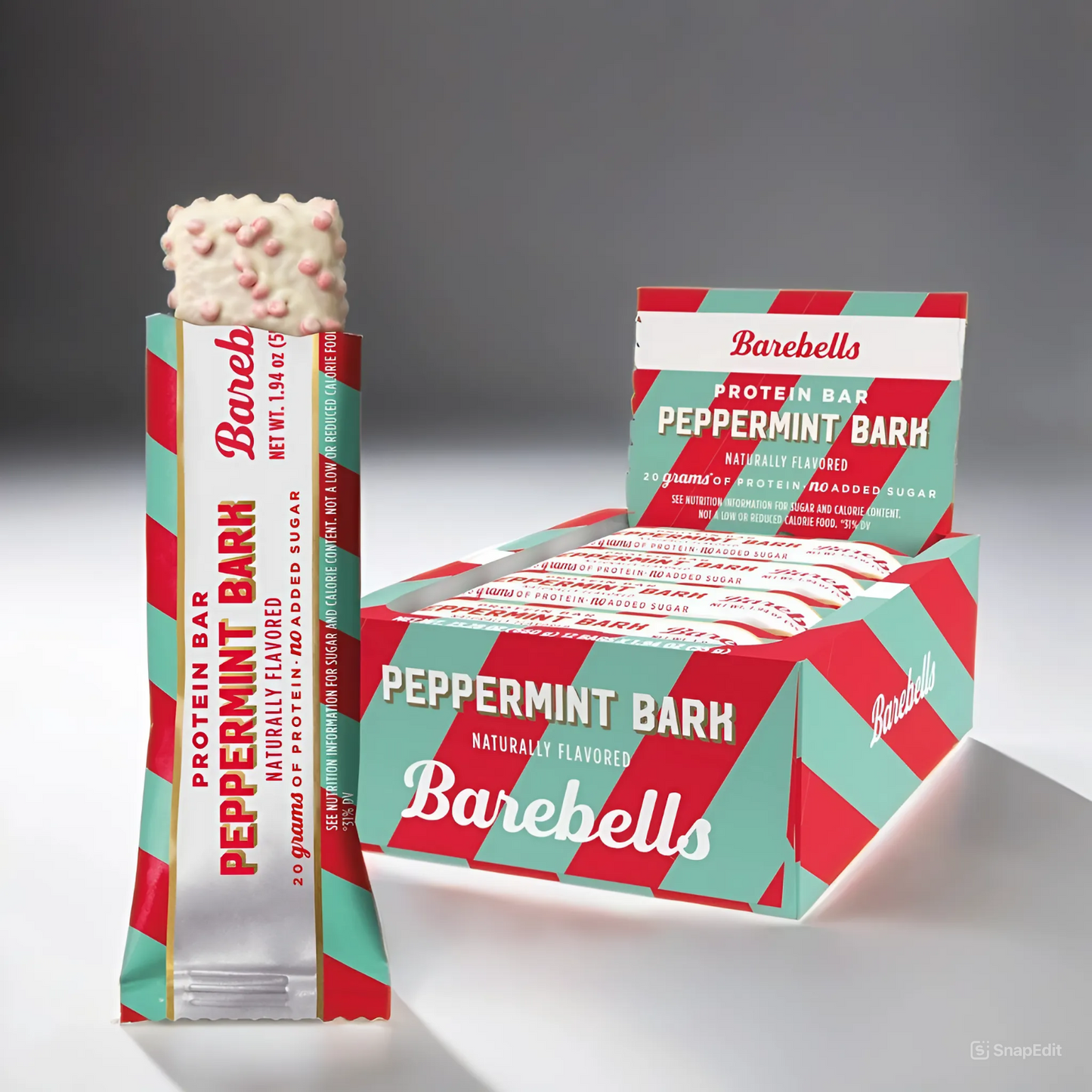 (Full Box) Barebells Protein Bars - Peppermint Bark - The Flake Marketplace