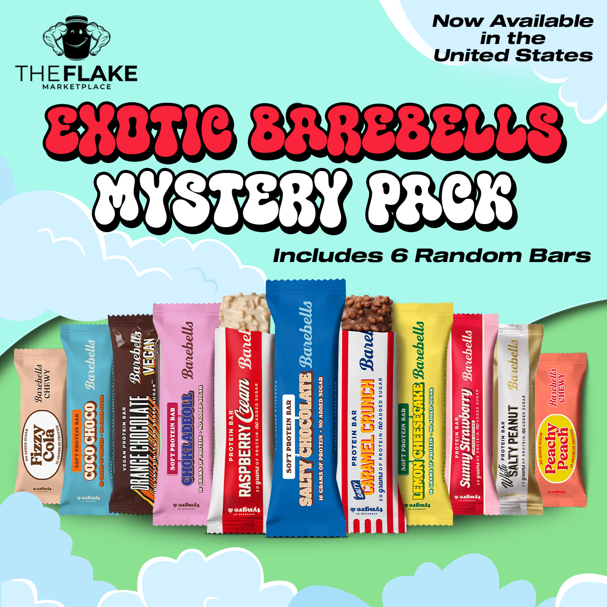 Exotic Barebells Mystery Box (Includes 6 Random Barebells Protein Bars) - The Flake Marketplace