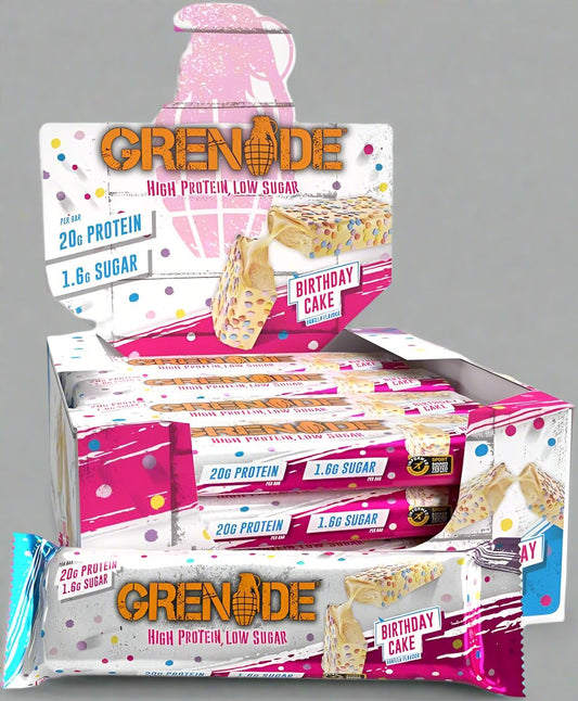 (Full Box) Grenade Protein Bar - Birthday Cake