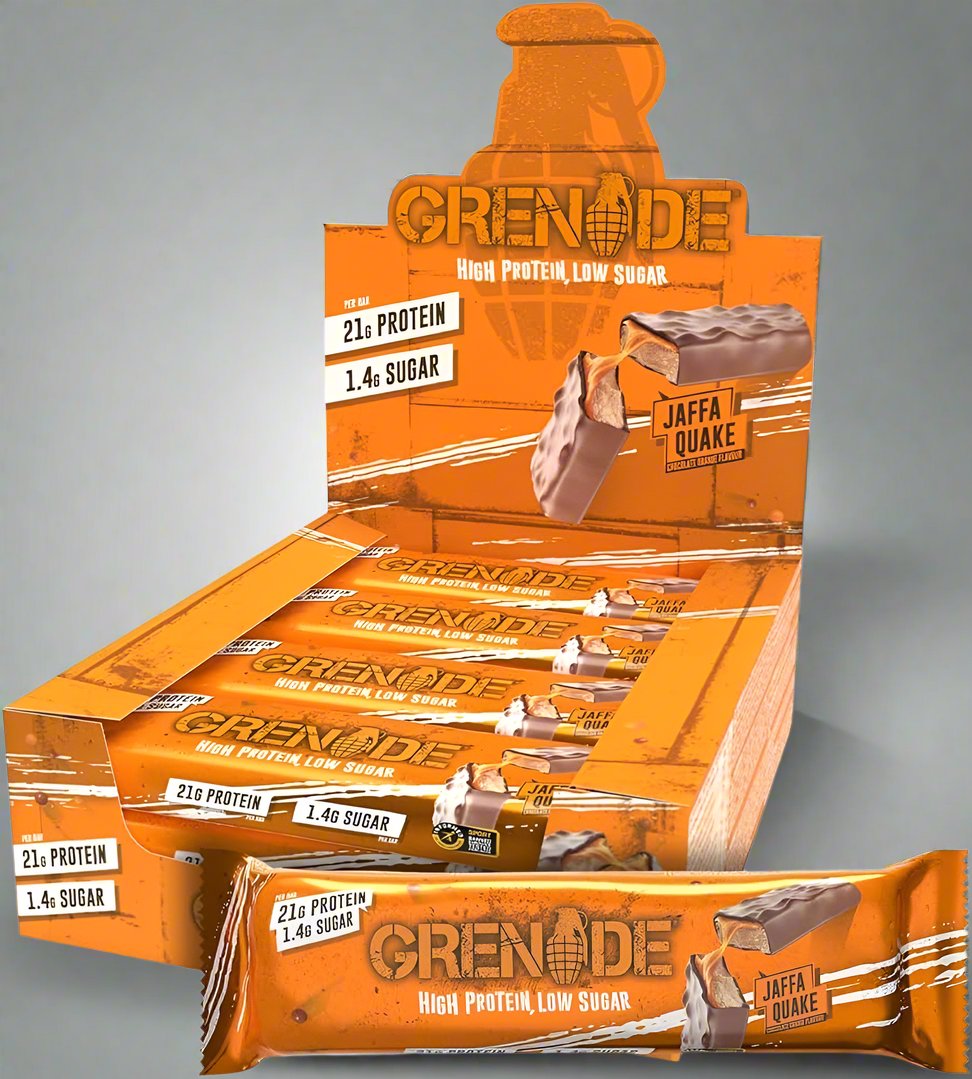 (Full Box) Grenade Protein Bar - Jaffa Quake (Chocolate Orange) - (Expires 03/2025)