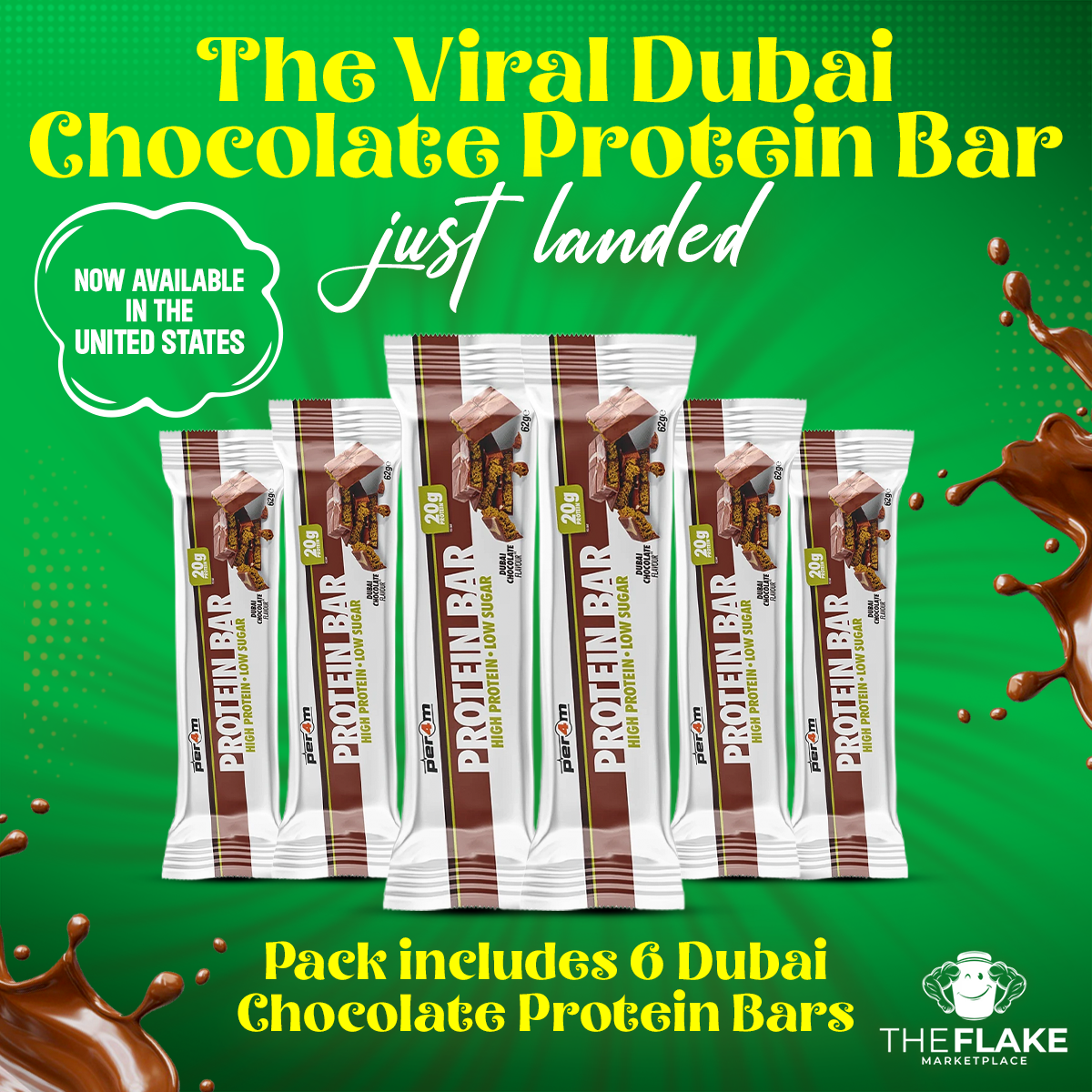 TikTok Exclusive Pack - Per4m Dubai Chocolate Protein Bar *Includes 6 Bars* - The Flake Marketplace